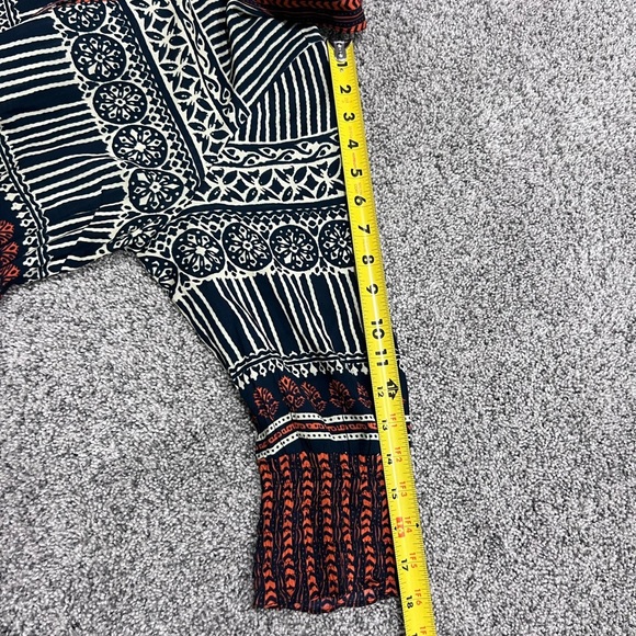 Rubyyaya Noida Maxi Dress Black Red Button Front Collared Full Sleeve Size Small - Picture 14 of 16